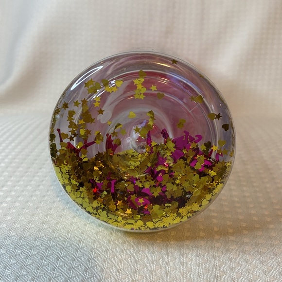 Like New Pink and Gold Star Glitter Plastic Water Bottle - Picture 3 of 4